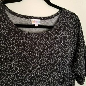 BNWOT Lularoe Julia Dress - Black and White Stars!